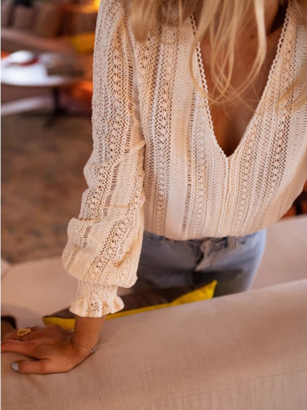 Ecru Crochet Arlyne Blouse Easy Clothes